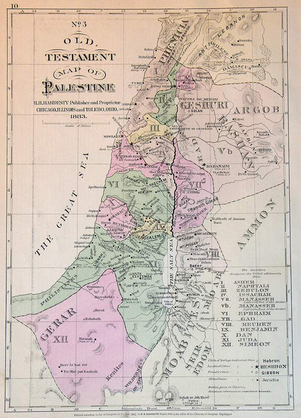 Old Testament Map of Palestine – The Old Map Gallery