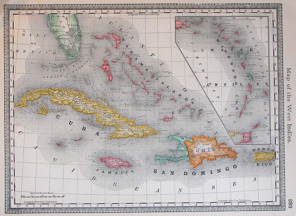 Map of the West Indies