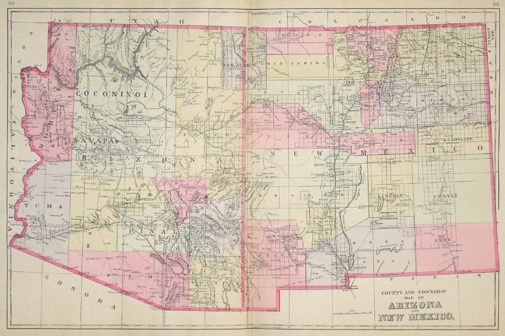 County and Township Map of Arizona...