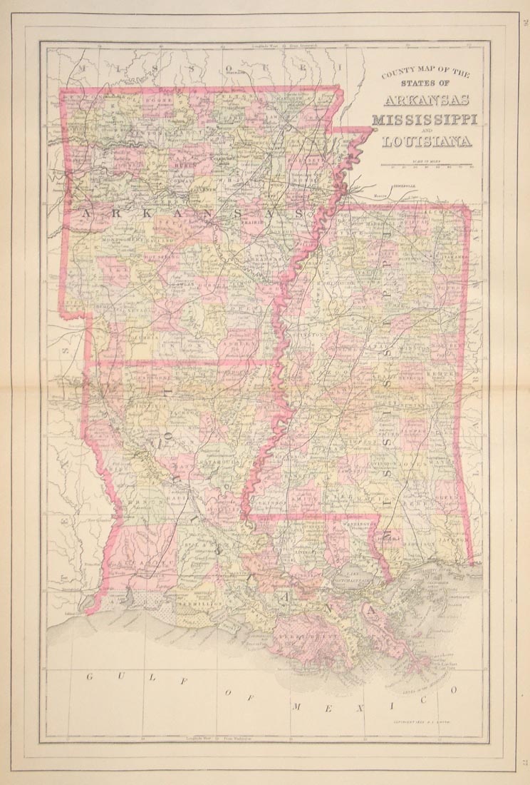 Arkansas Mississippi and Louisiana – The Old Map Gallery