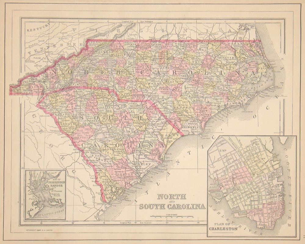 North and South Carolina – The Old Map Gallery
