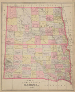 Map of North & South Dakota