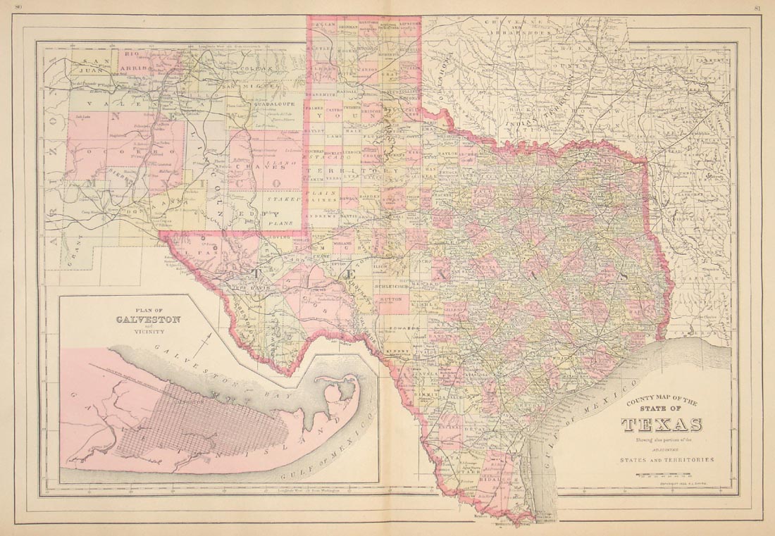 County Map of the State of Texas