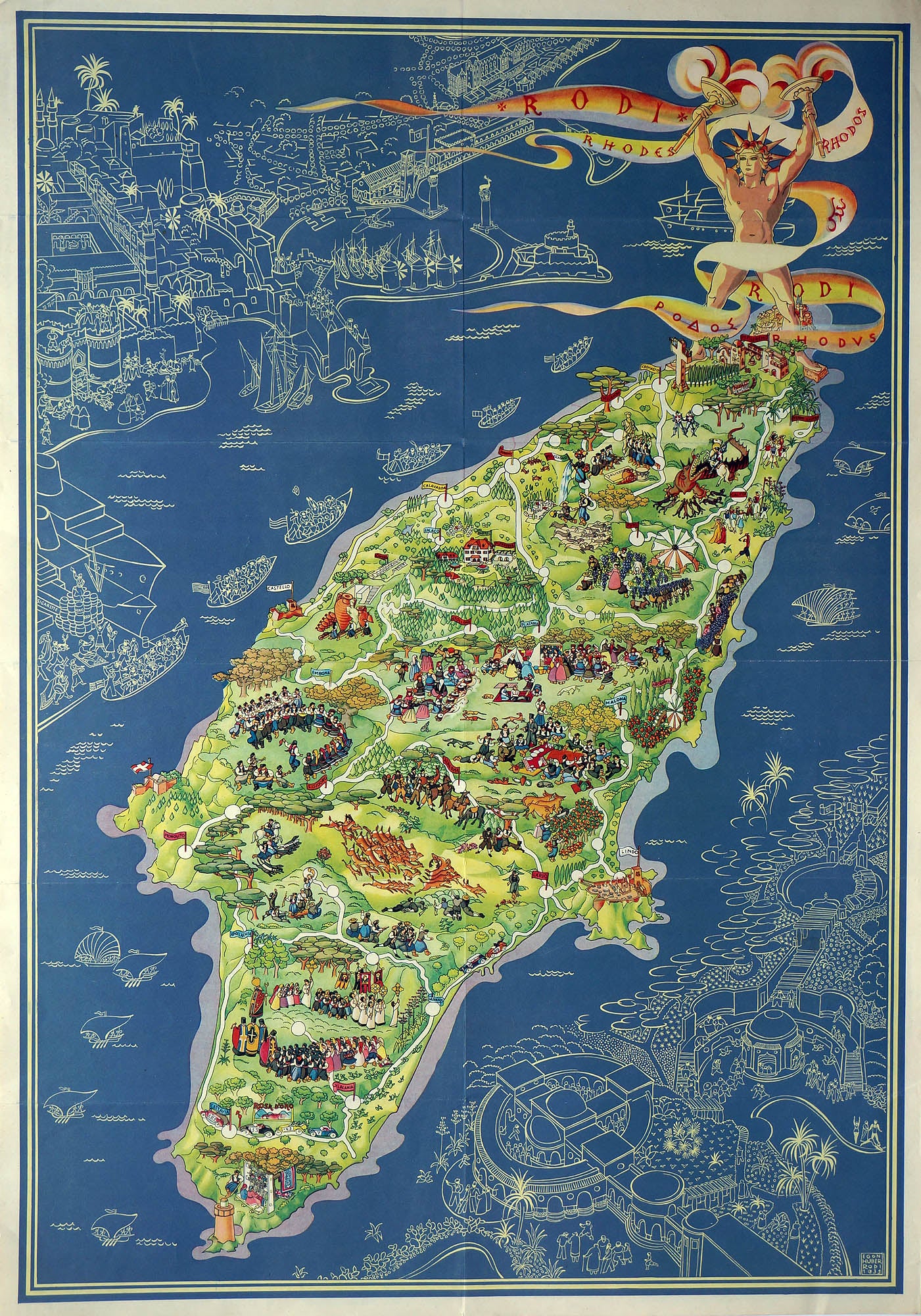 Map Rhodes House (Greece - Rhodes) Rhodes – The Old Map Gallery