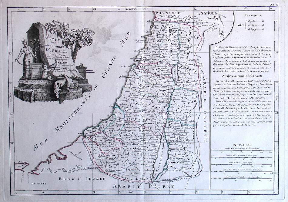 Carte Des Douze Tribus D\'Israel – The Old Map Gallery