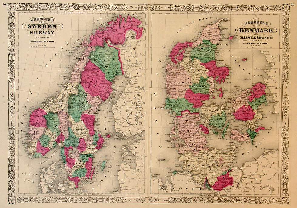 Johnson's Sweden and Norway, Denmark