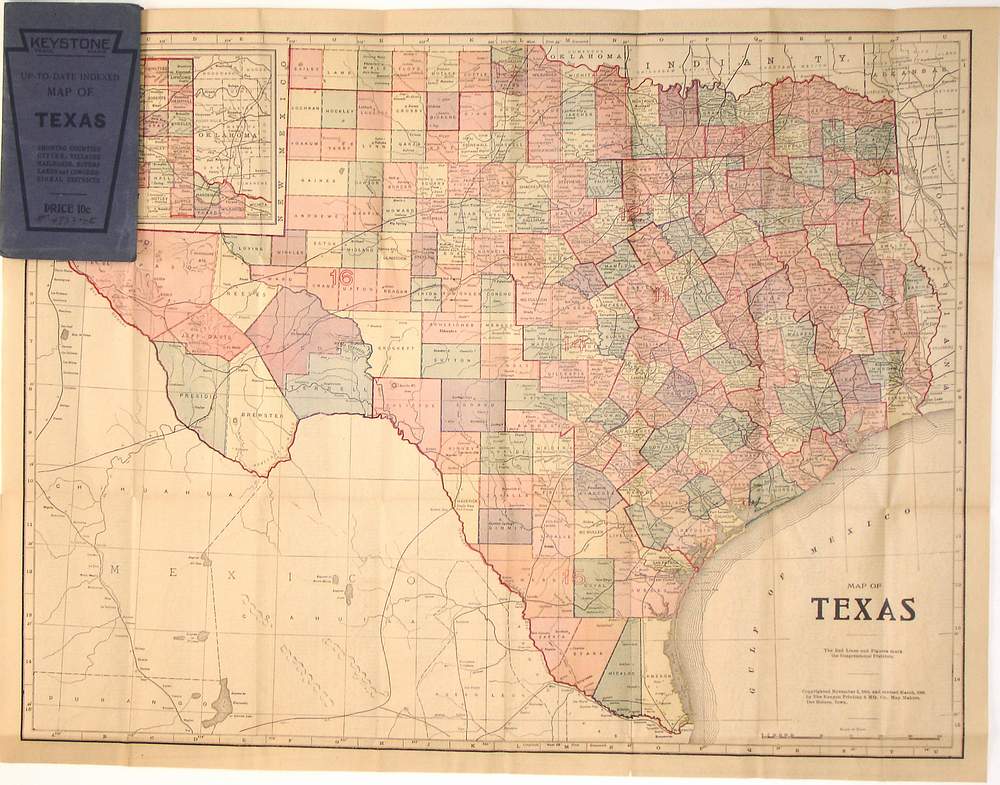(Texas) Up – To – Date Indexed Map of Texas...,
