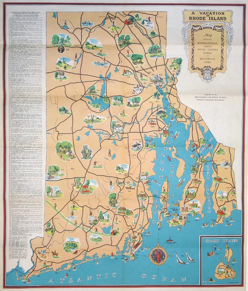 (Rhode Island) Map Showing Recreational...