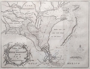 (LA. - New Orleans) A New Map of the River Mississipi from the Sea to Bayagoulas,   London Magazine, 1761