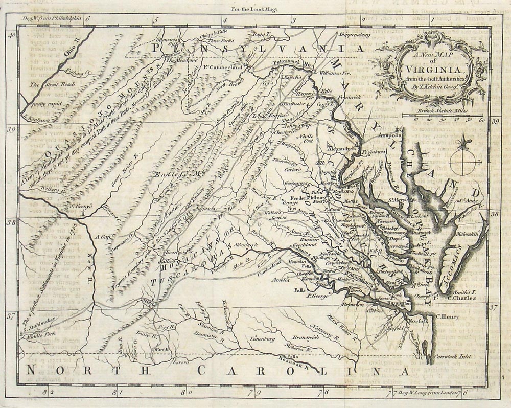 (Virginia) A New Map of Virginia, from the best Authorities.