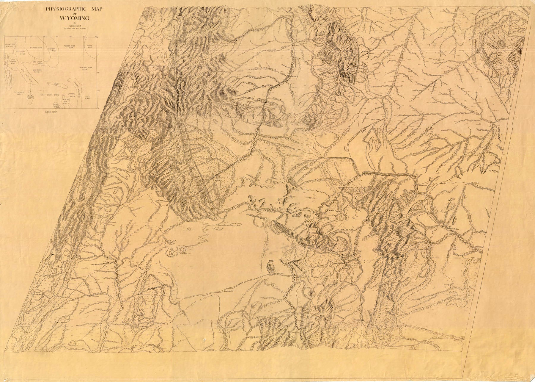 (WY.) Physiographic Map of Wyoming