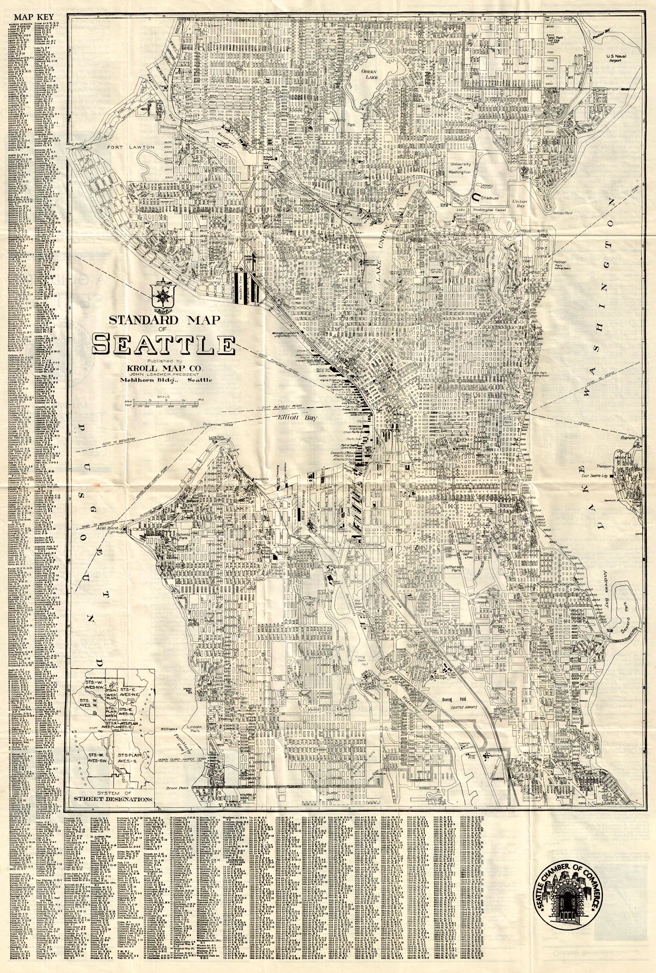 (WA.- Seattle) Standard Map Of Seattle...