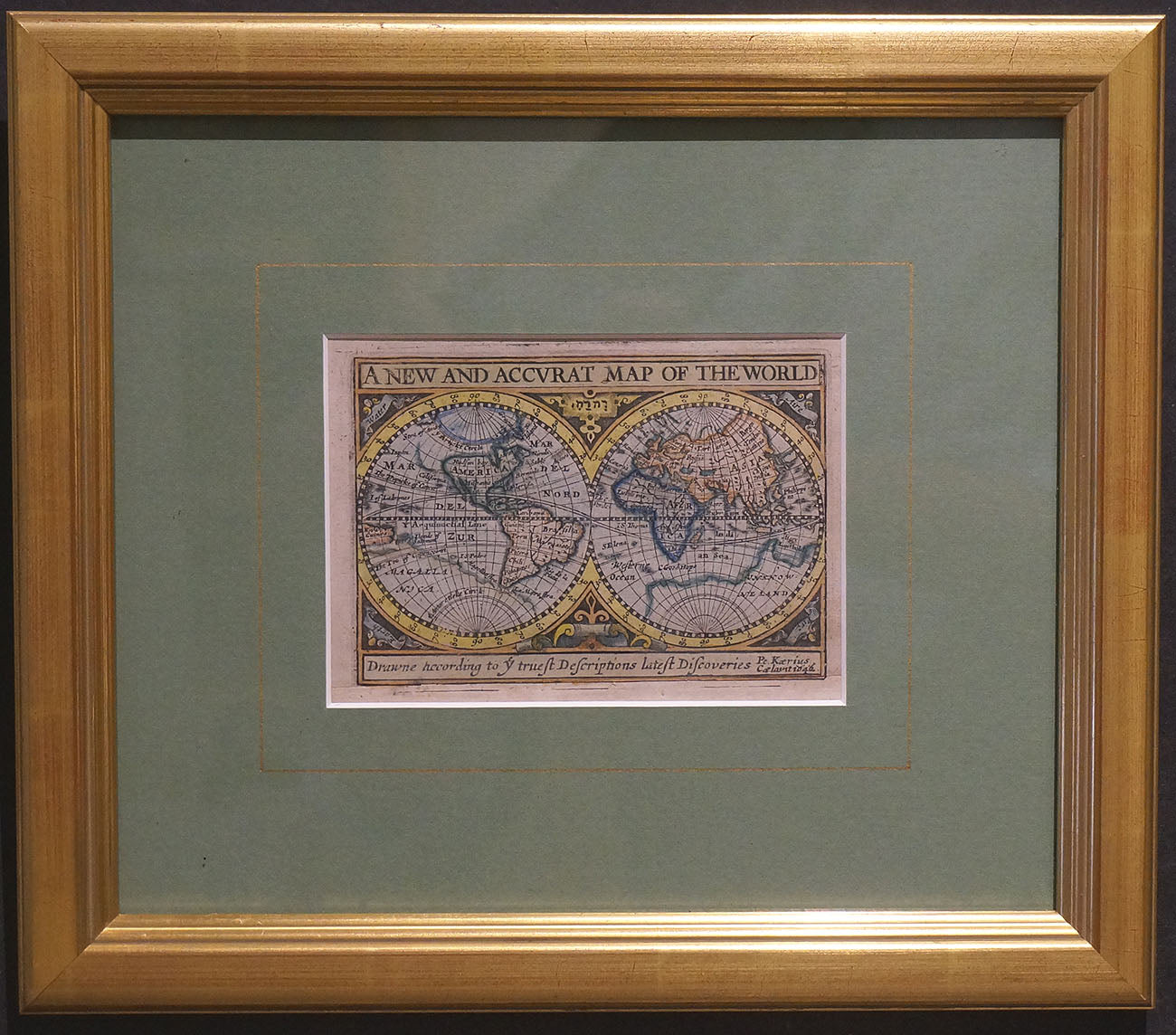 (World -framed)  A New And Accurat Map of the World