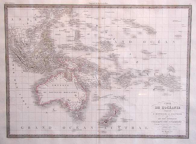 Carte De L'Oceanie contenant L' Australie, la Polynesie