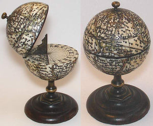 (World Globe) Miniature Scrimshaw Globe