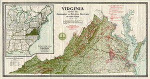 (VA.) Virginia Showing The Geography and...