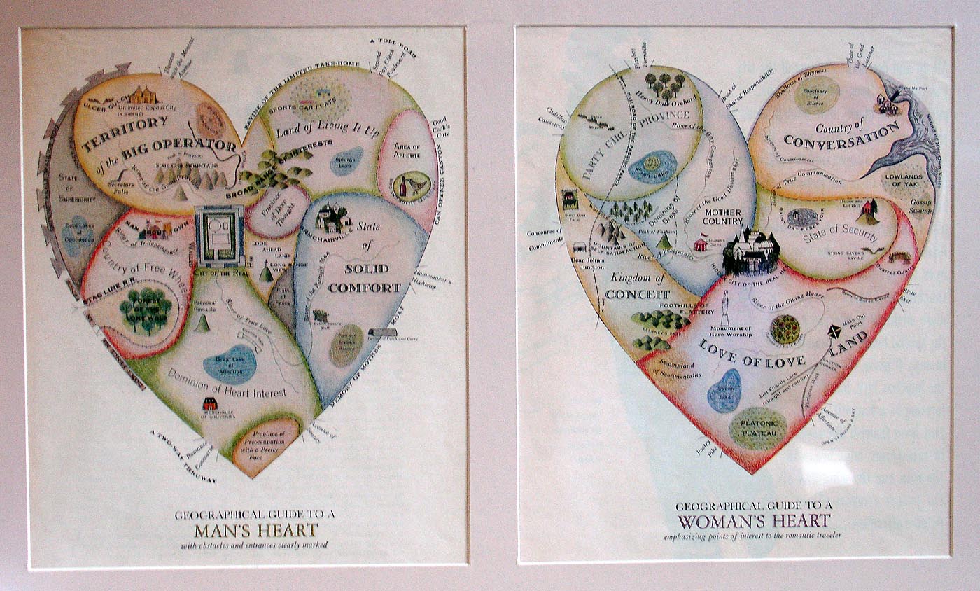 Geographical Guide to A Man's Heart...&...Woman's Heart