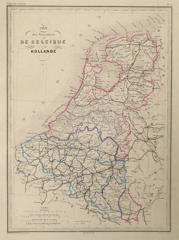 Carte des Royaumes De Belgique et de Hollande (Kingdom of Belgiu