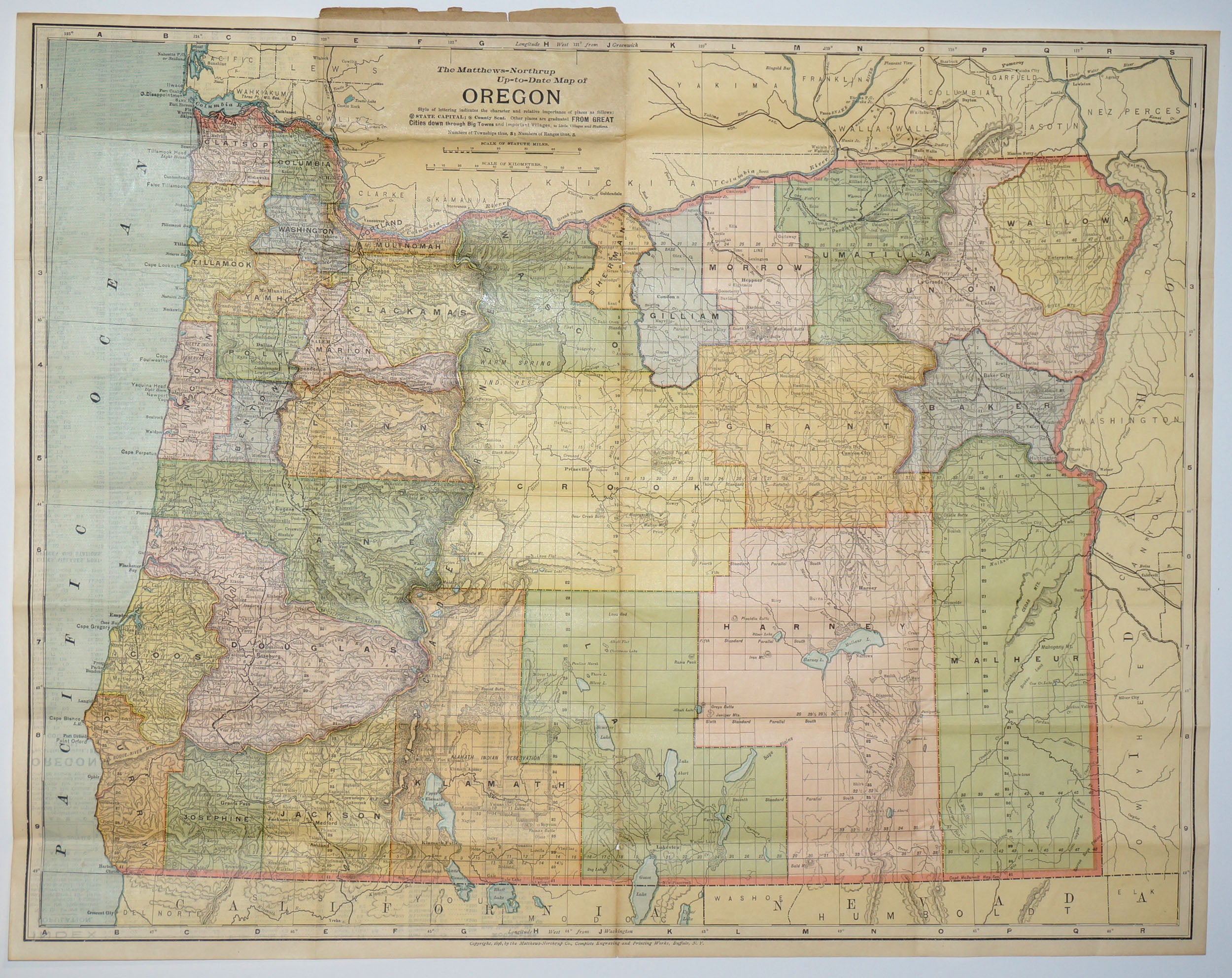(OR.)  Up-to-date Map of Oregon