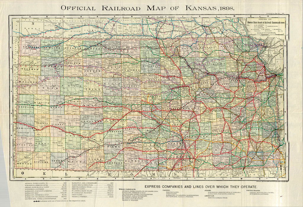 (KS.) Official Railroad Map Of Kansas – The Old Map Gallery