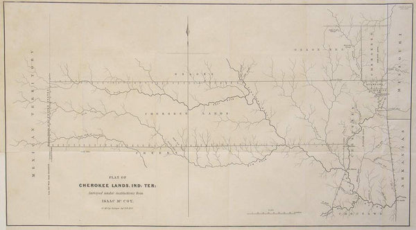 (oklahoma) Plat Of Cherokee Lands, Ind:ter: – The Old Map Gallery