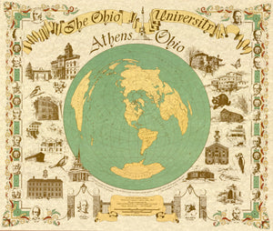 The Ohio University, Athens, Ohio map, pictorial maps