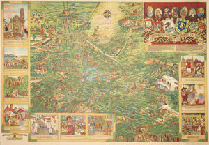 (Mexico D.F.) Mapa Pintoresco Del Distrito Federal y Alrededores