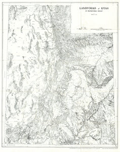 Landforms of Utah map, Merrill K. Ridd, Utah maps, UT. maps