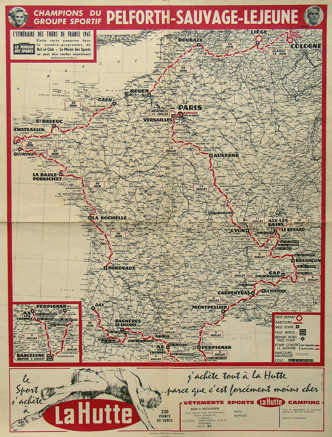 L'Itineraire Du Tour De France 1965