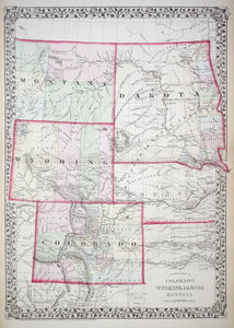 (West) County Map of Colorado Wyoming....