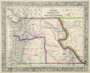Map of Oregon, Washington, and part of British Columbia