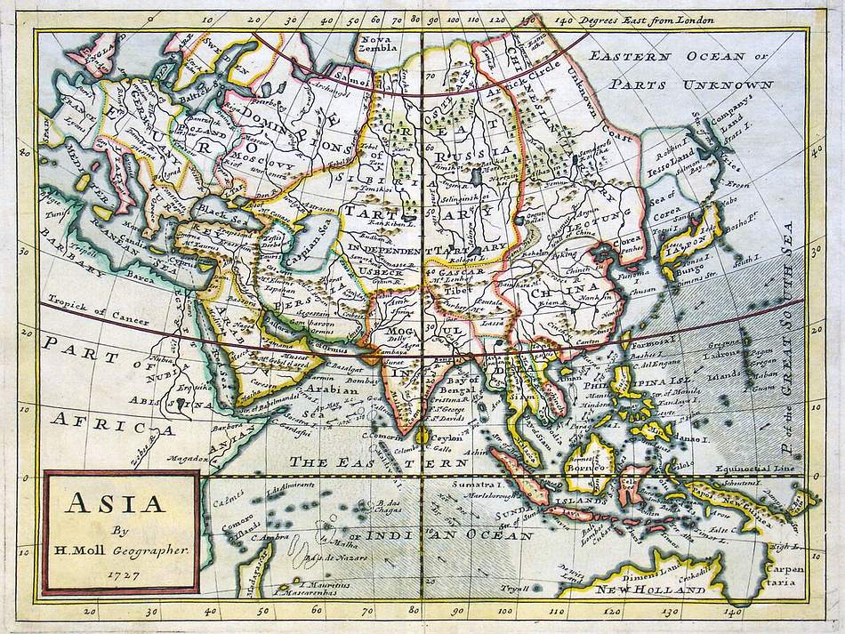 (Asia) Asia By H. Moll Geographer. 1727