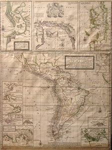 (South America & Central America) A New & Exact Map of the Coast