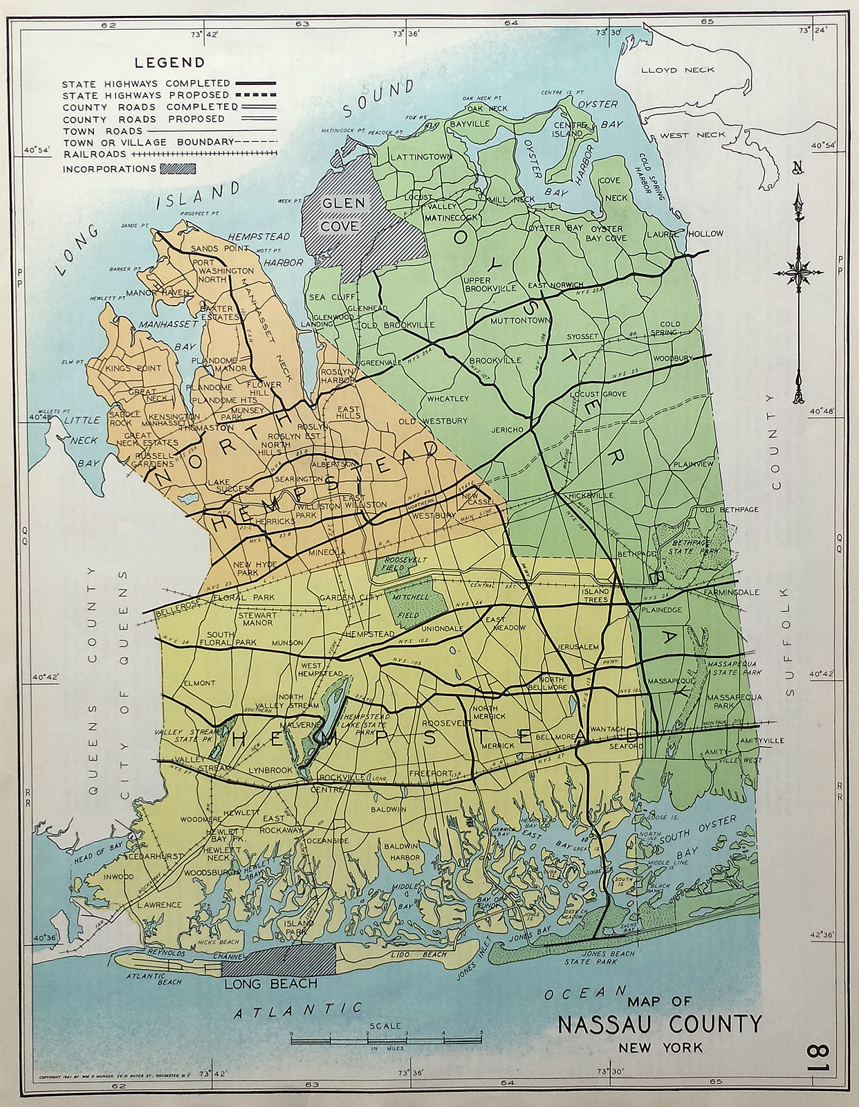 (NY-Nassau County) Map of Nassau County