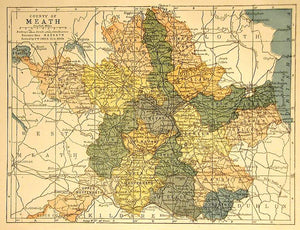 Meath Rivers Map County of Meath – The Old Map Gallery