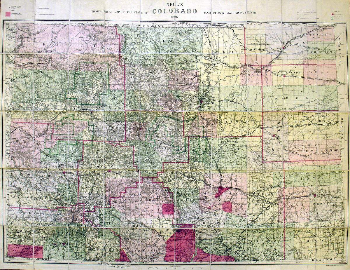(Colorado) Nell's Topographical Map of the State of Colorado