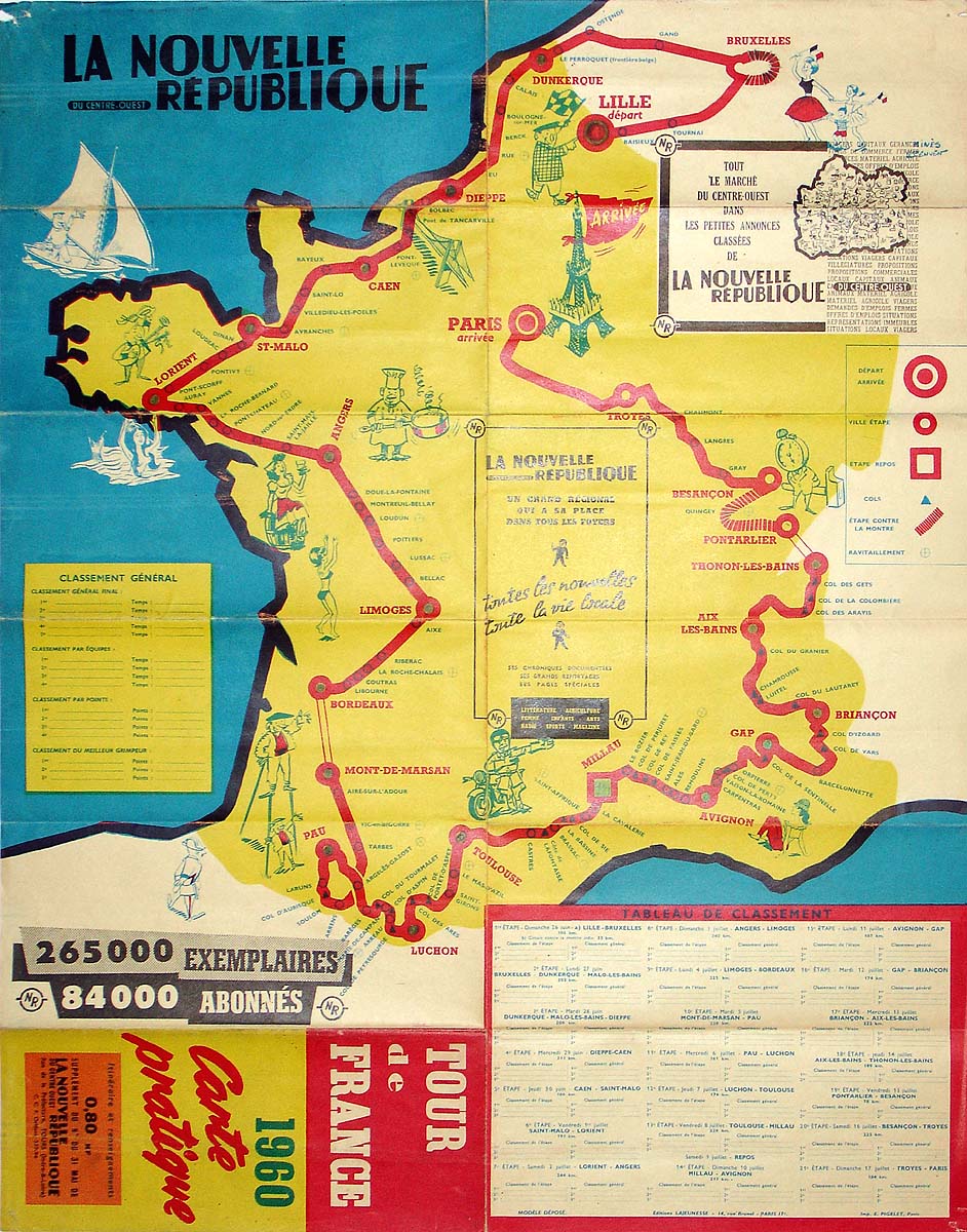 Carte Pratique du Tour De France...