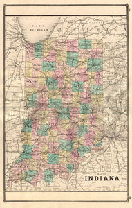 (IN.) Map of Indiana