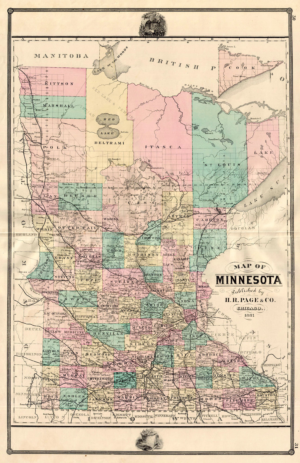 Minnesota maps, antique maps of Minnesota MN. Minn. maps