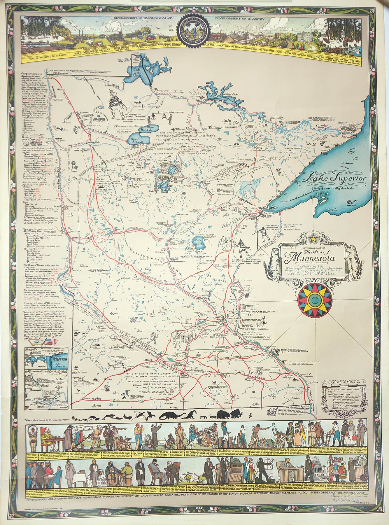 (MN.) Historical Map of the State of Minnesota