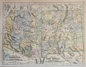 Map of Arizona and Map of New Mexico