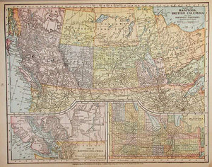 Map of Manitoba, British Columbia and the Northwest Territories