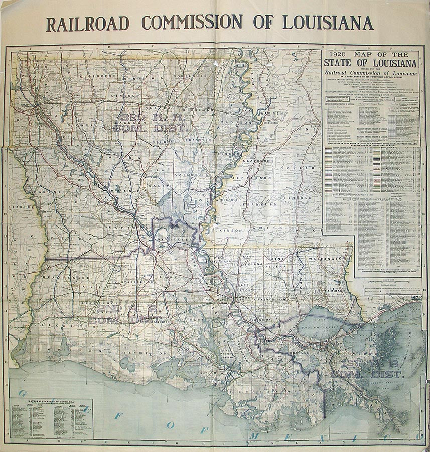 (Louisiana) 1920 Map of the State of Louisiana...
