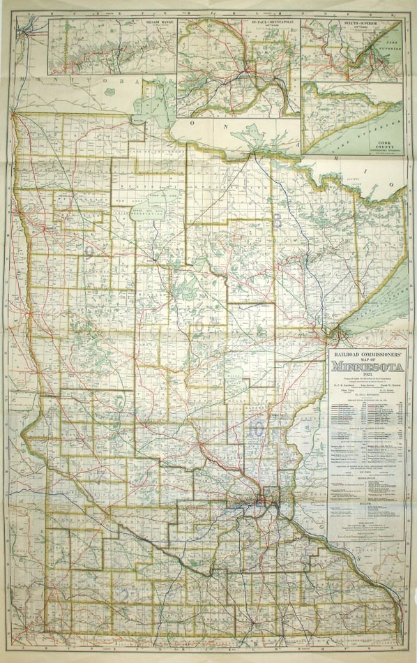 (Minnesota) Railroad Commissioners' Map for Minn