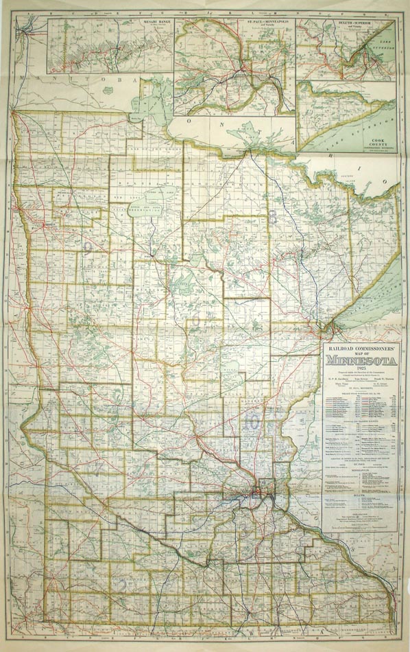 (Minnesota) Railroad Commissioners' Map for Minn – The Old Map Gallery