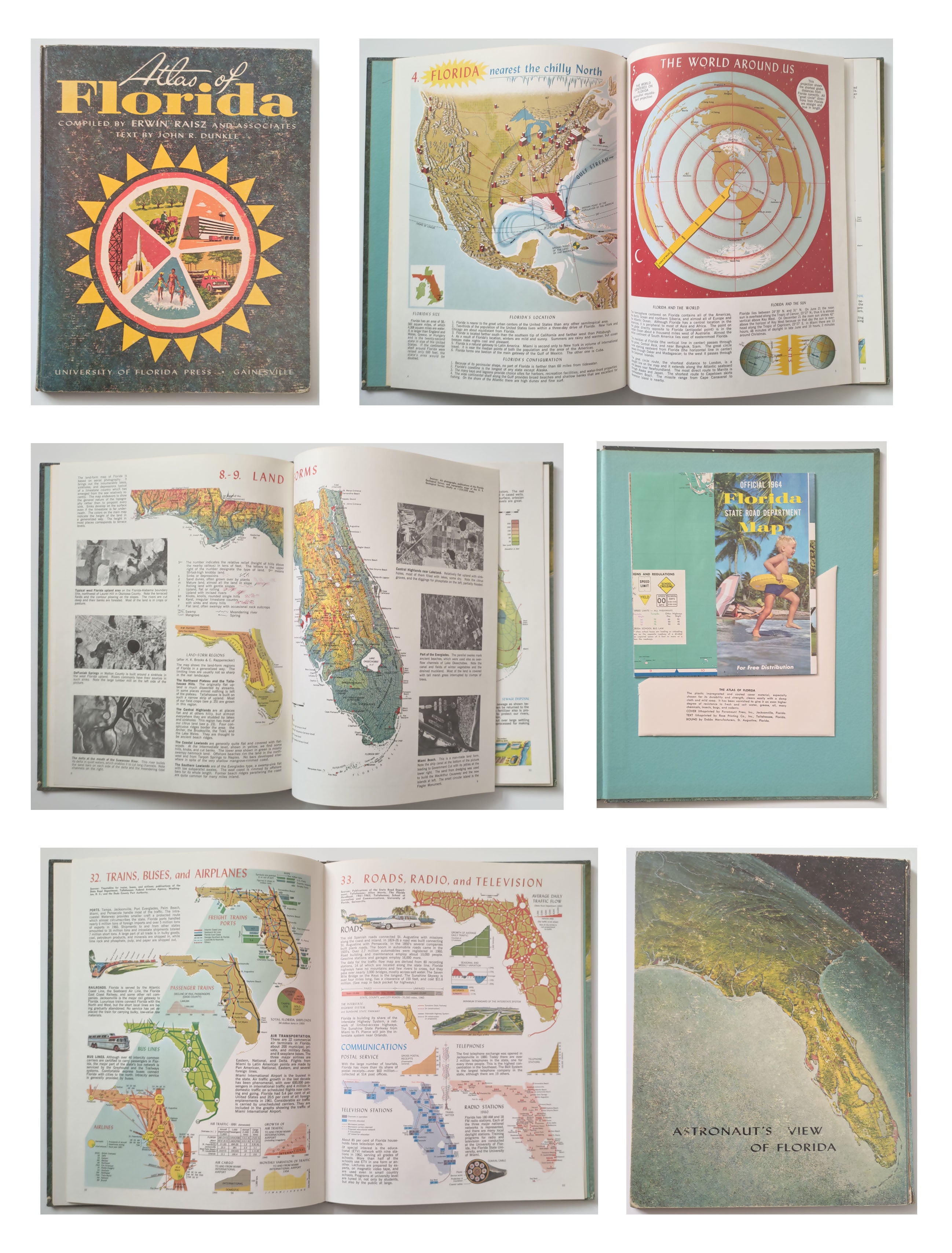 Atlas of Florida, Miami, Vintage maps of Florida, Erwin Raisz