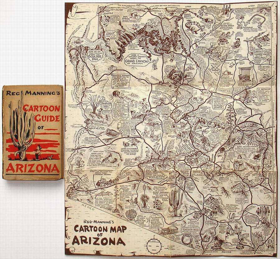 (Arizona) Cartoon Map of Arizona
