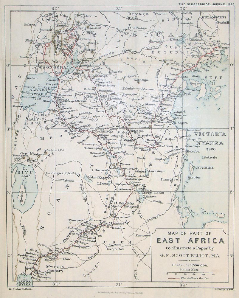 (Africa) Map of Part of East Africa – The Old Map Gallery