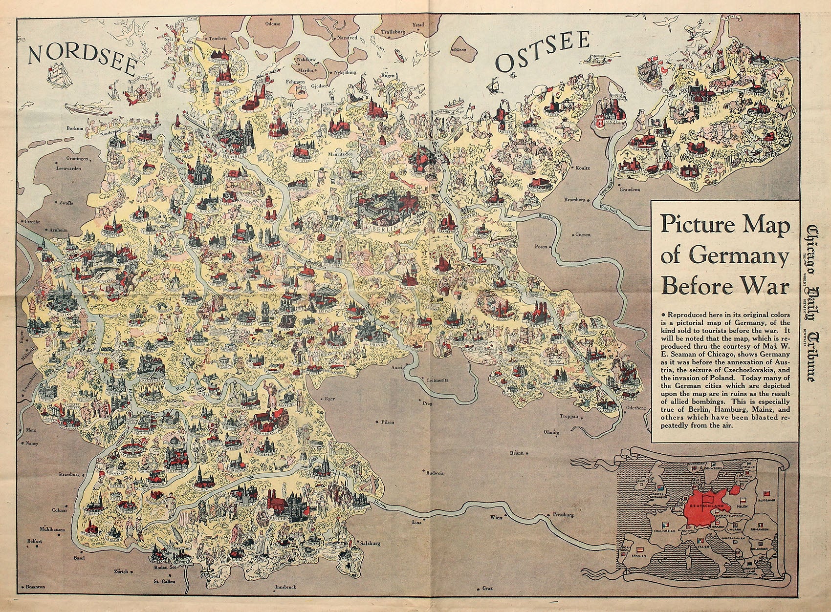 (WWII - Germany) Picture Map of Germany