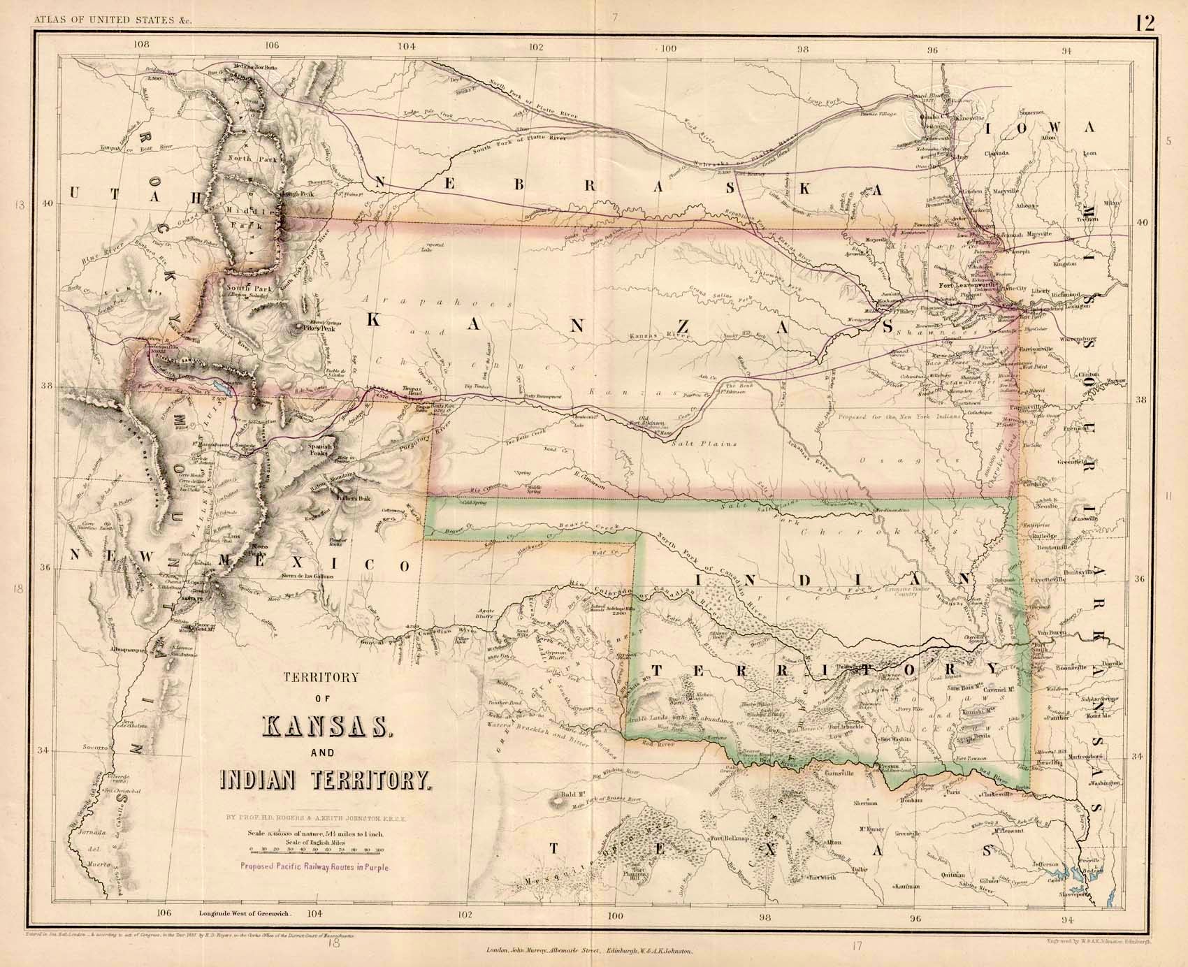 (West) Territory of Kansas and Indian Territory.